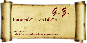 Generál Zalán névjegykártya